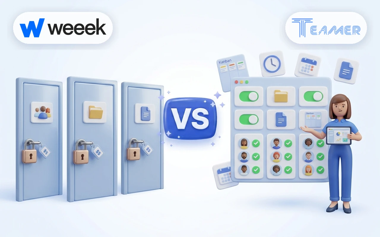 Teamer vs Weeek: управление доступами и приватностью на бесплатных тарифах
